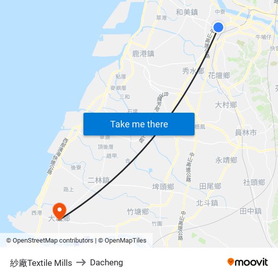 紗廠Textile Mills to Dacheng map