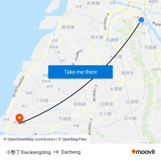 小墾丁Xiaokengding to Dacheng map