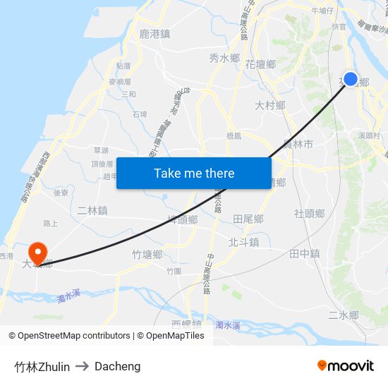 竹林Zhulin to Dacheng map
