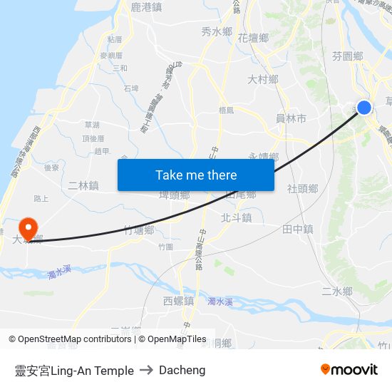 靈安宮Ling-An Temple to Dacheng map