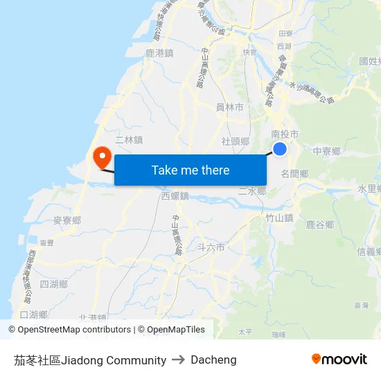 茄苳社區Jiadong Community to Dacheng map