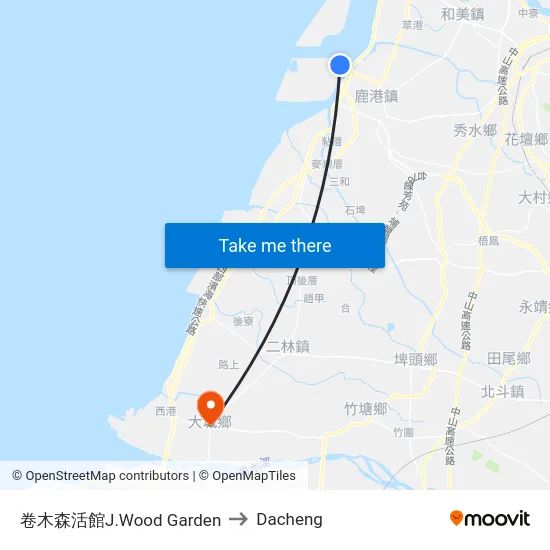 卷木森活館J.Wood Garden to Dacheng map
