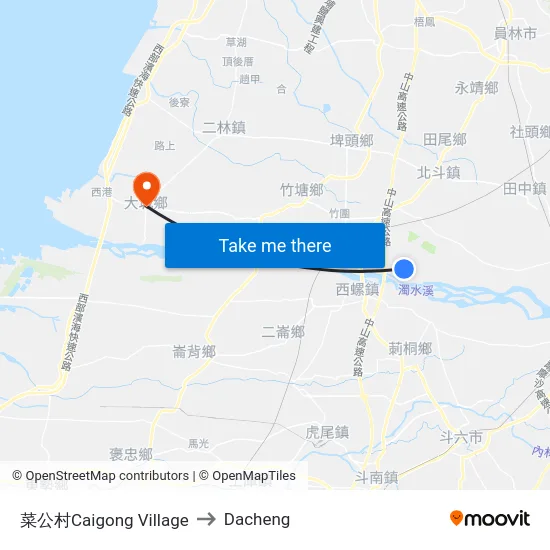 菜公村Caigong Village to Dacheng map