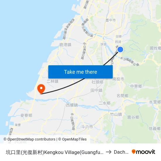 坑口里(光復新村)Kengkou Village(Guangfu Community) to Dacheng map