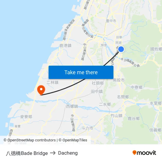 八德橋Bade Bridge to Dacheng map