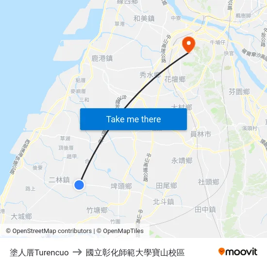 塗人厝Turencuo to 國立彰化師範大學寶山校區 map