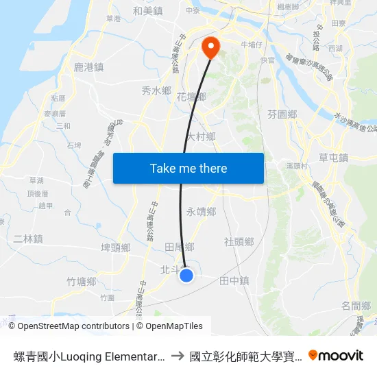 螺青國小Luoqing Elementary  School to 國立彰化師範大學寶山校區 map