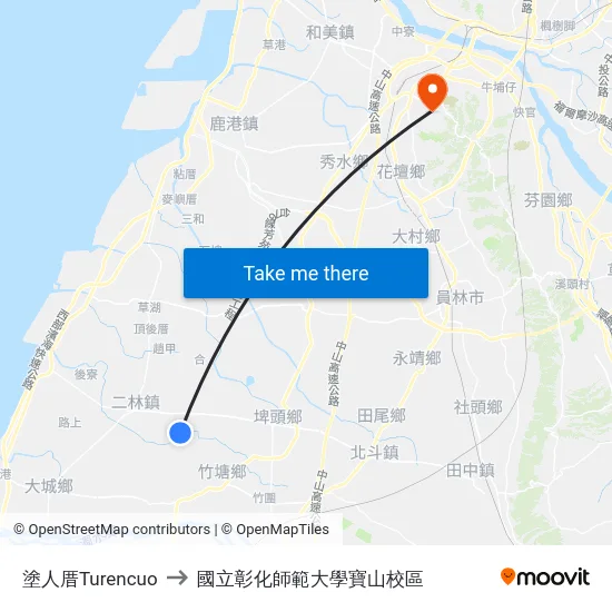 塗人厝Turencuo to 國立彰化師範大學寶山校區 map
