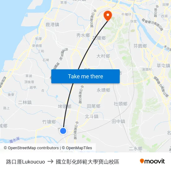 路口厝Lukoucuo to 國立彰化師範大學寶山校區 map