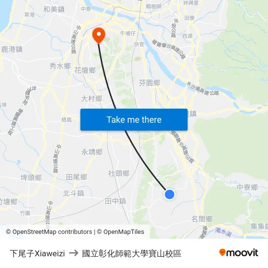 下尾子Xiaweizi to 國立彰化師範大學寶山校區 map