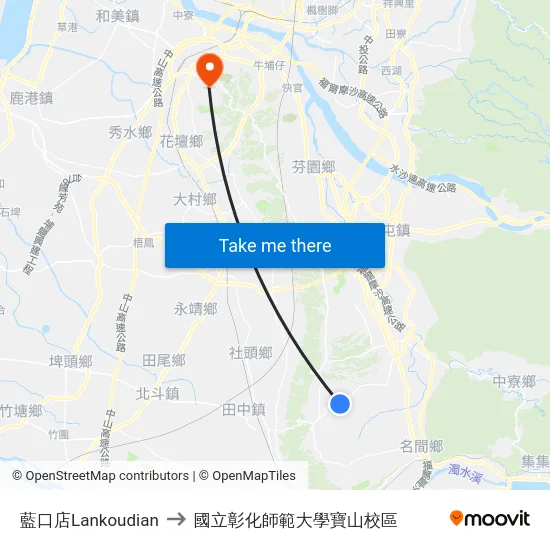 藍口店Lankoudian to 國立彰化師範大學寶山校區 map