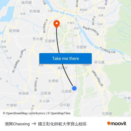 潮興Chaoxing to 國立彰化師範大學寶山校區 map