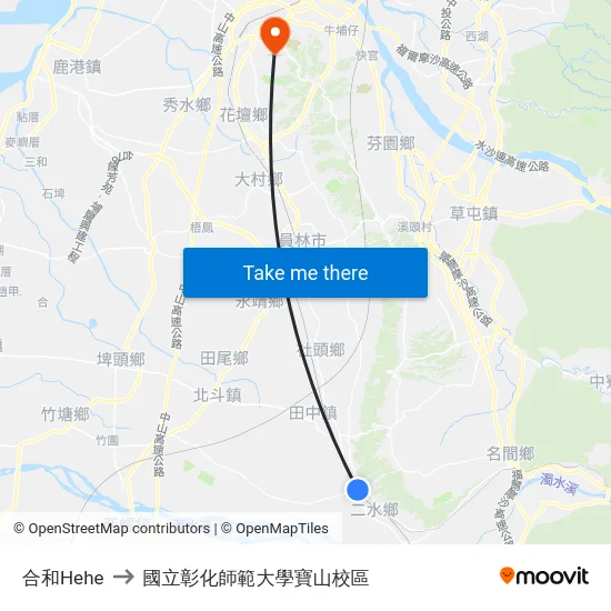 合和Hehe to 國立彰化師範大學寶山校區 map