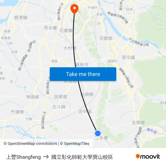 上豐Shangfeng to 國立彰化師範大學寶山校區 map