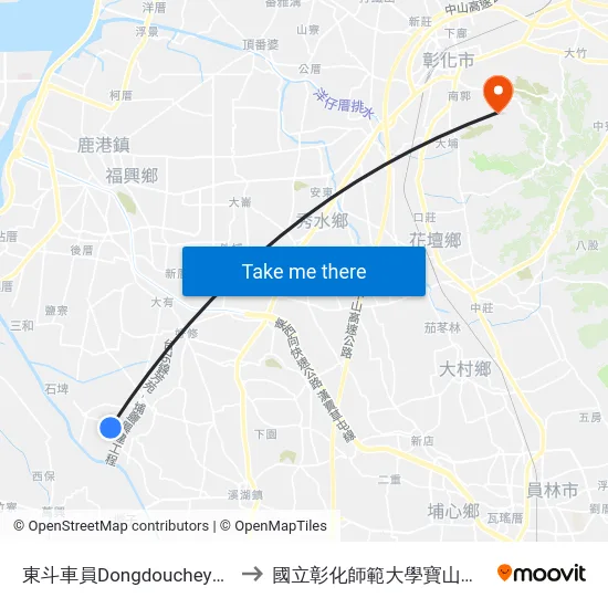 東斗車員Dongdoucheyuan to 國立彰化師範大學寶山校區 map