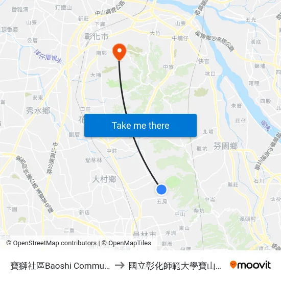 寶獅社區Baoshi Community to 國立彰化師範大學寶山校區 map