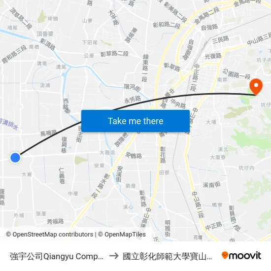 強宇公司Qiangyu Company to 國立彰化師範大學寶山校區 map