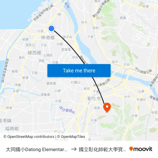 大同國小Datong Elementary School to 國立彰化師範大學寶山校區 map