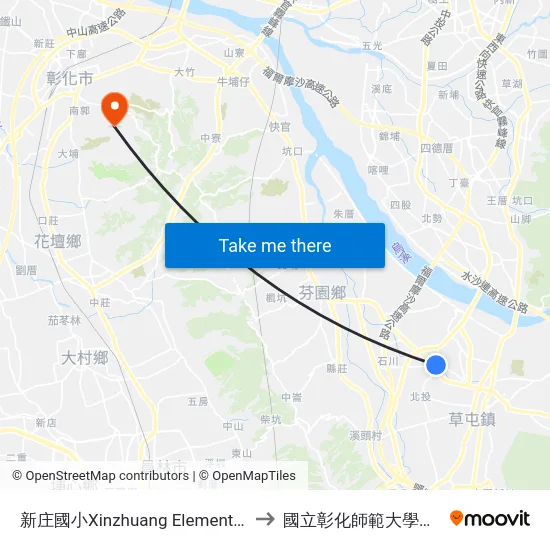 新庄國小Xinzhuang Elementary School to 國立彰化師範大學寶山校區 map