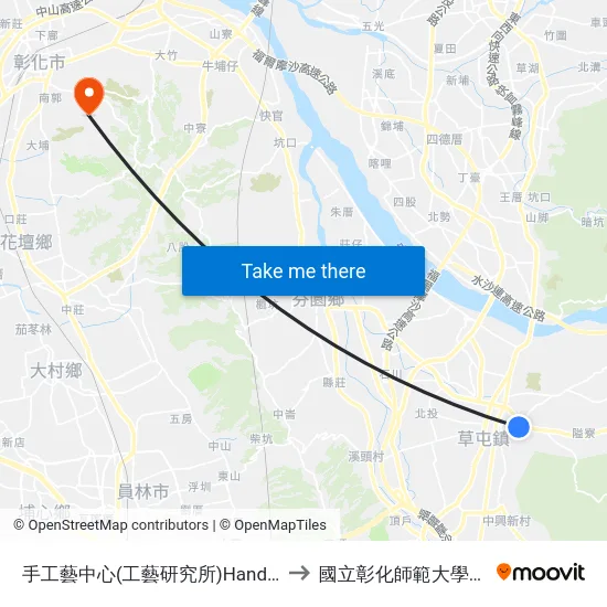手工藝中心(工藝研究所)Handcraft Center to 國立彰化師範大學寶山校區 map