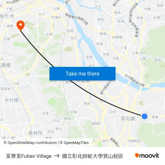 富寮里Fuliao Village to 國立彰化師範大學寶山校區 map