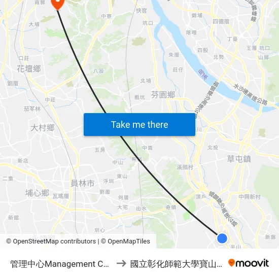 管理中心Management Center to 國立彰化師範大學寶山校區 map