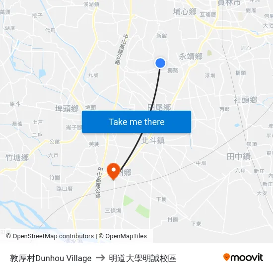 敦厚村Dunhou Village to 明道大學明誠校區 map