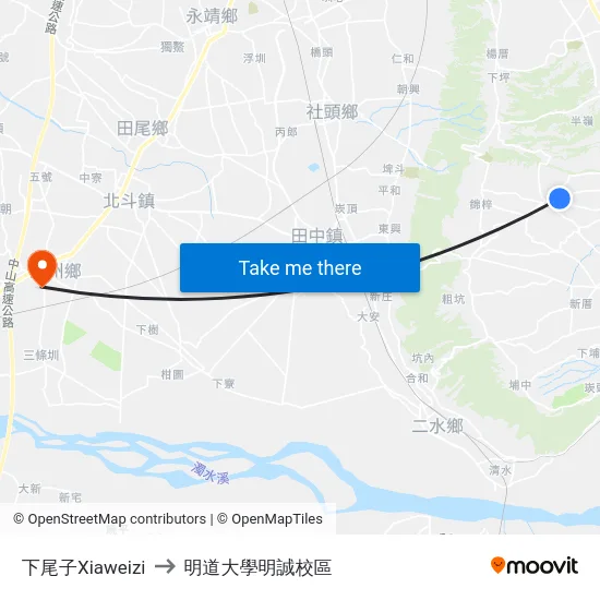 下尾子Xiaweizi to 明道大學明誠校區 map