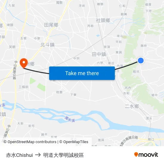 赤水Chishui to 明道大學明誠校區 map