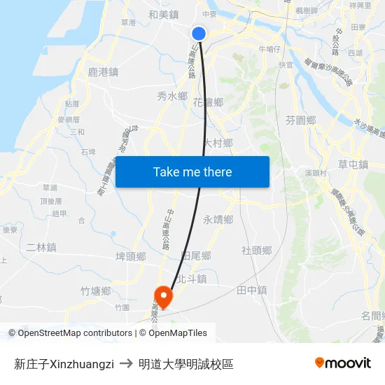新庄子Xinzhuangzi to 明道大學明誠校區 map