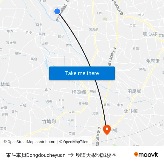 東斗車員Dongdoucheyuan to 明道大學明誠校區 map