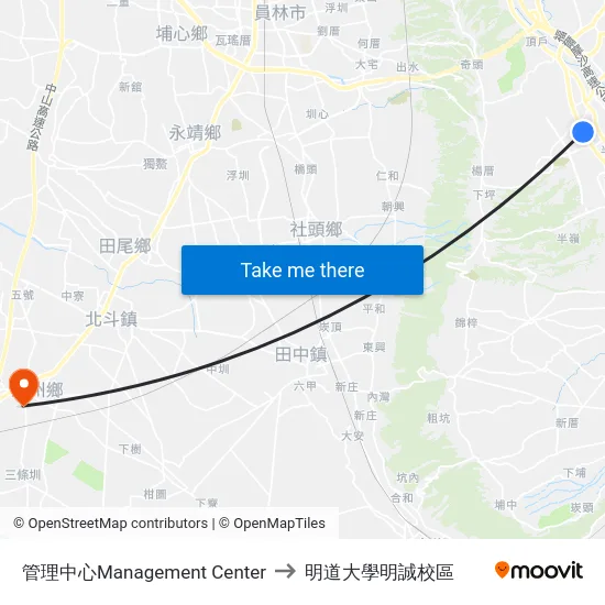 管理中心Management Center to 明道大學明誠校區 map