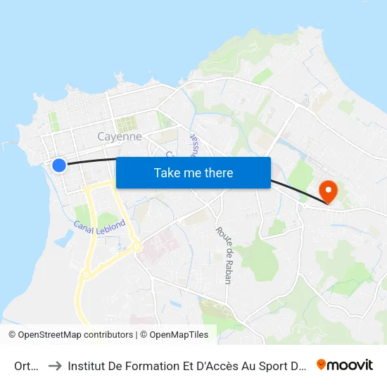 Ortansia to Institut De Formation Et D'Accès Au Sport De Haut Niveau Michel Néron map