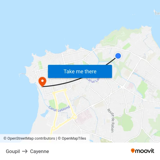 Goupil to Cayenne map