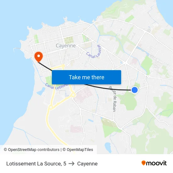 Lotissement La Source, 5 to Cayenne map