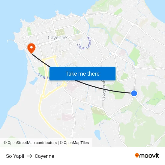 So Yapii to Cayenne map