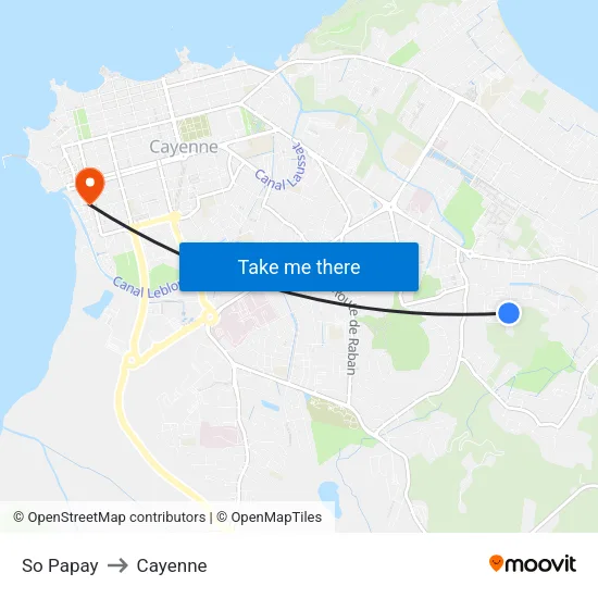 So Papay to Cayenne map