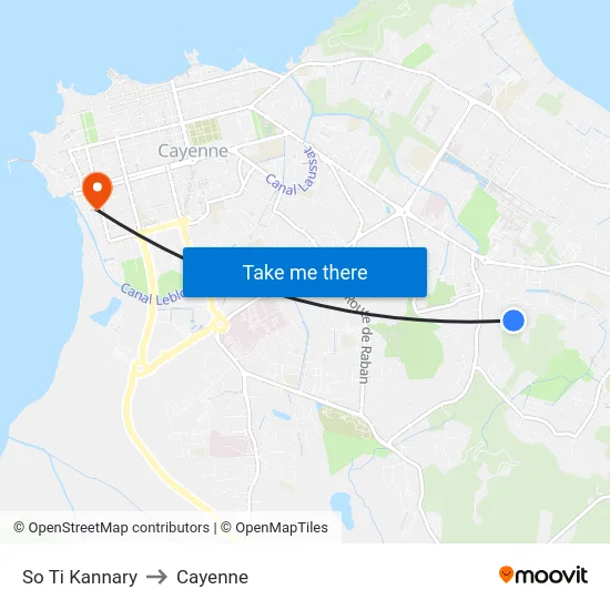So Ti Kannary to Cayenne map