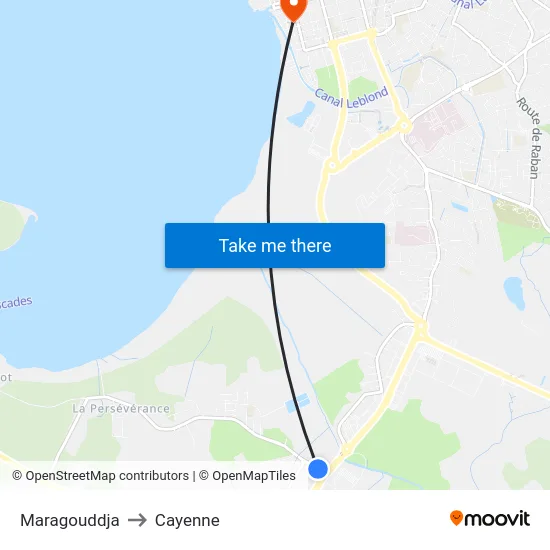 Maragouddja to Cayenne map