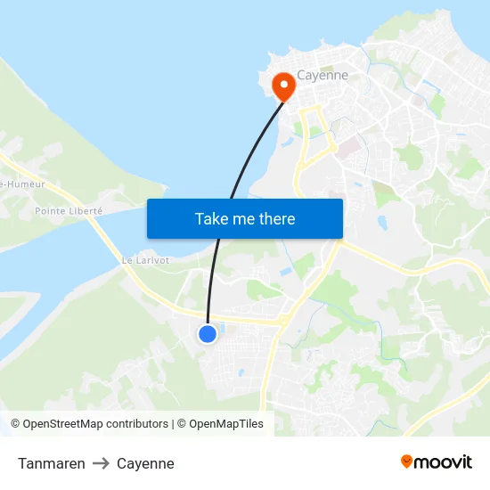 Tanmaren to Cayenne map
