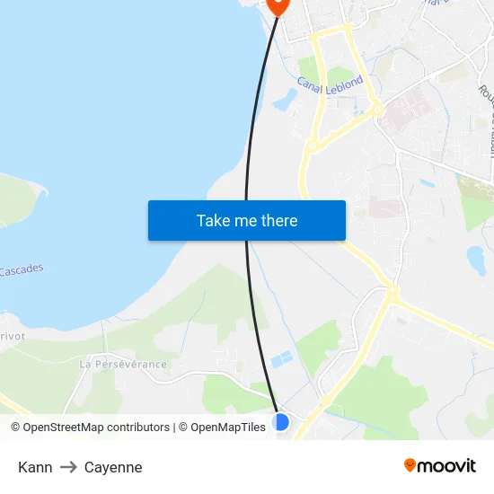 Kann to Cayenne map