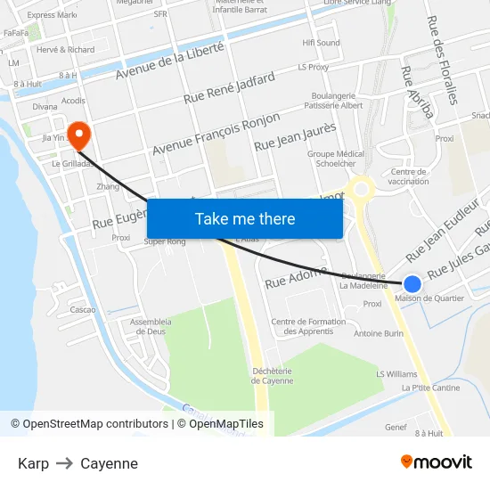 Karp to Cayenne map