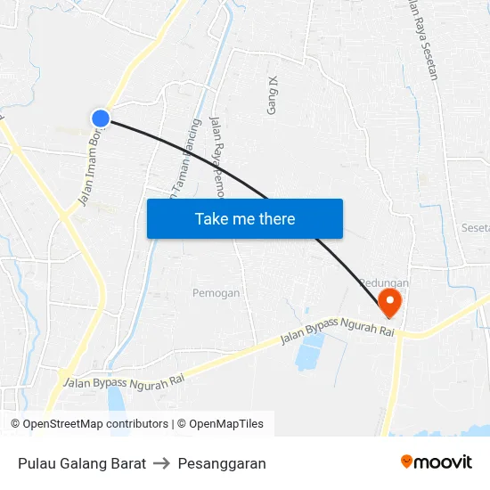 Pulau Galang Barat to Pesanggaran map