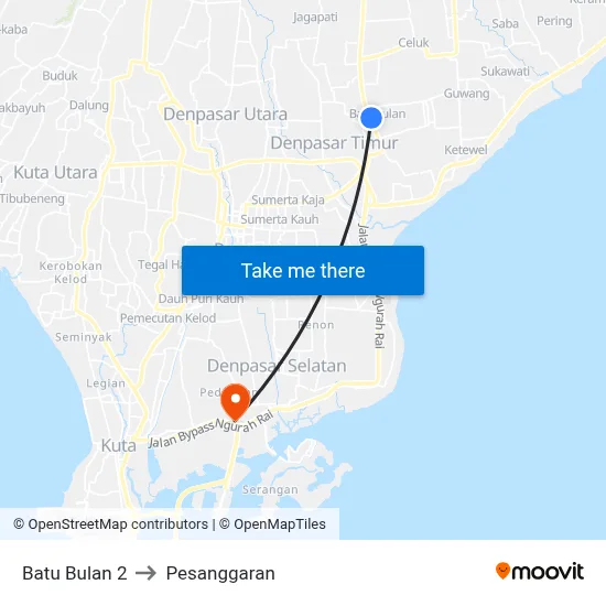 Batu Bulan 2 to Pesanggaran map