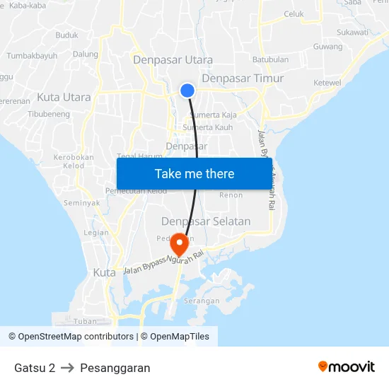 Gatsu 2 to Pesanggaran map