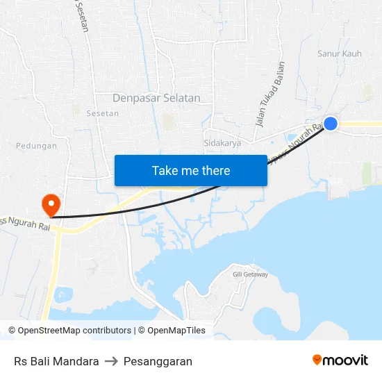 Rs Bali Mandara to Pesanggaran map