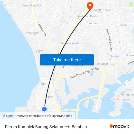 Perum Komplek Burung Selatan to Beraban map