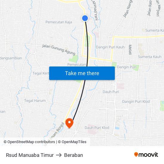 Rsud Manuaba Timur to Beraban map