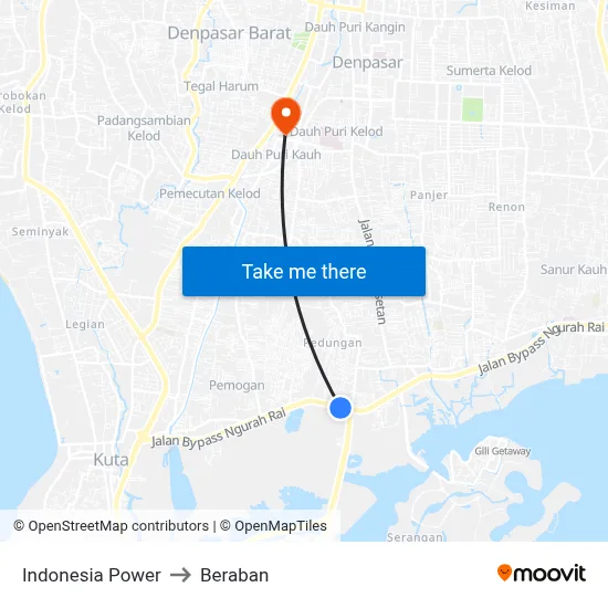 Indonesia Power to Beraban map