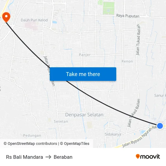 Rs Bali Mandara to Beraban map